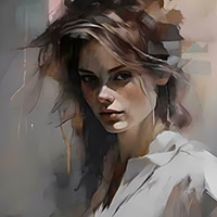 A series of graphics: The woman with the white blouse.