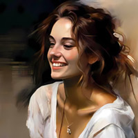 A series of graphics: The woman with the white blouse.