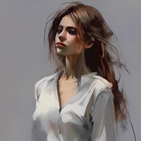 A series of graphics: The woman with the white blouse.