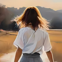 A series of graphics: The woman with the white blouse.