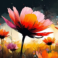 A series of graphics: Wild Flowers.